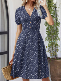 V-Neck Short Sleeve Dress