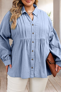 High-Low Button Up Dropped Shoulder Shirt