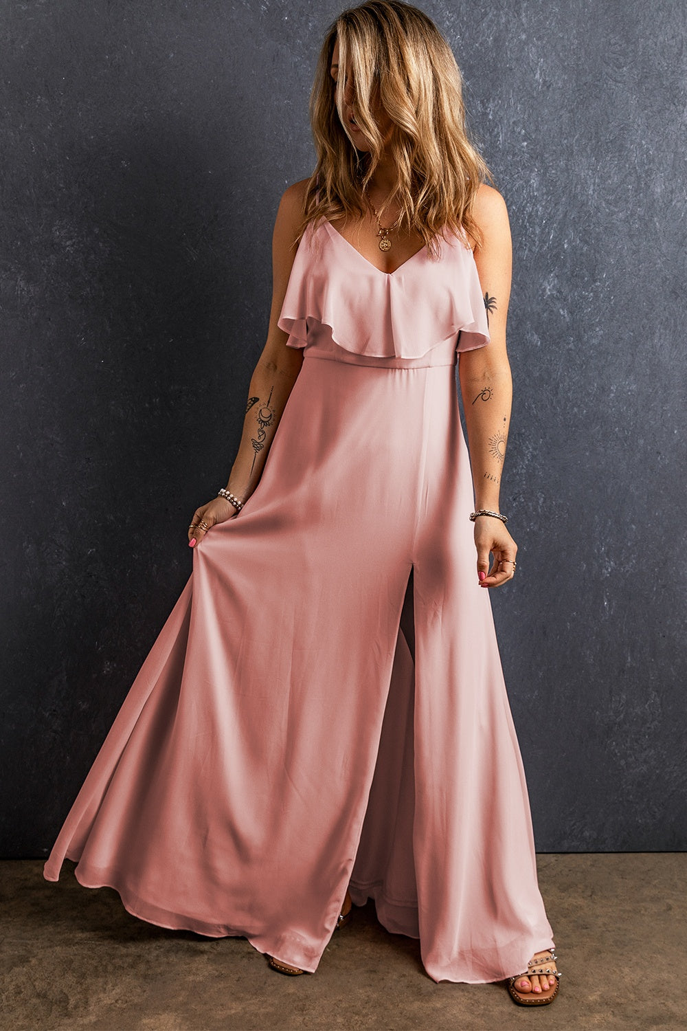 Slit V-Neck Maxi Dress