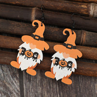 Wooden Gnomes Pumpkin Dangle Earrings