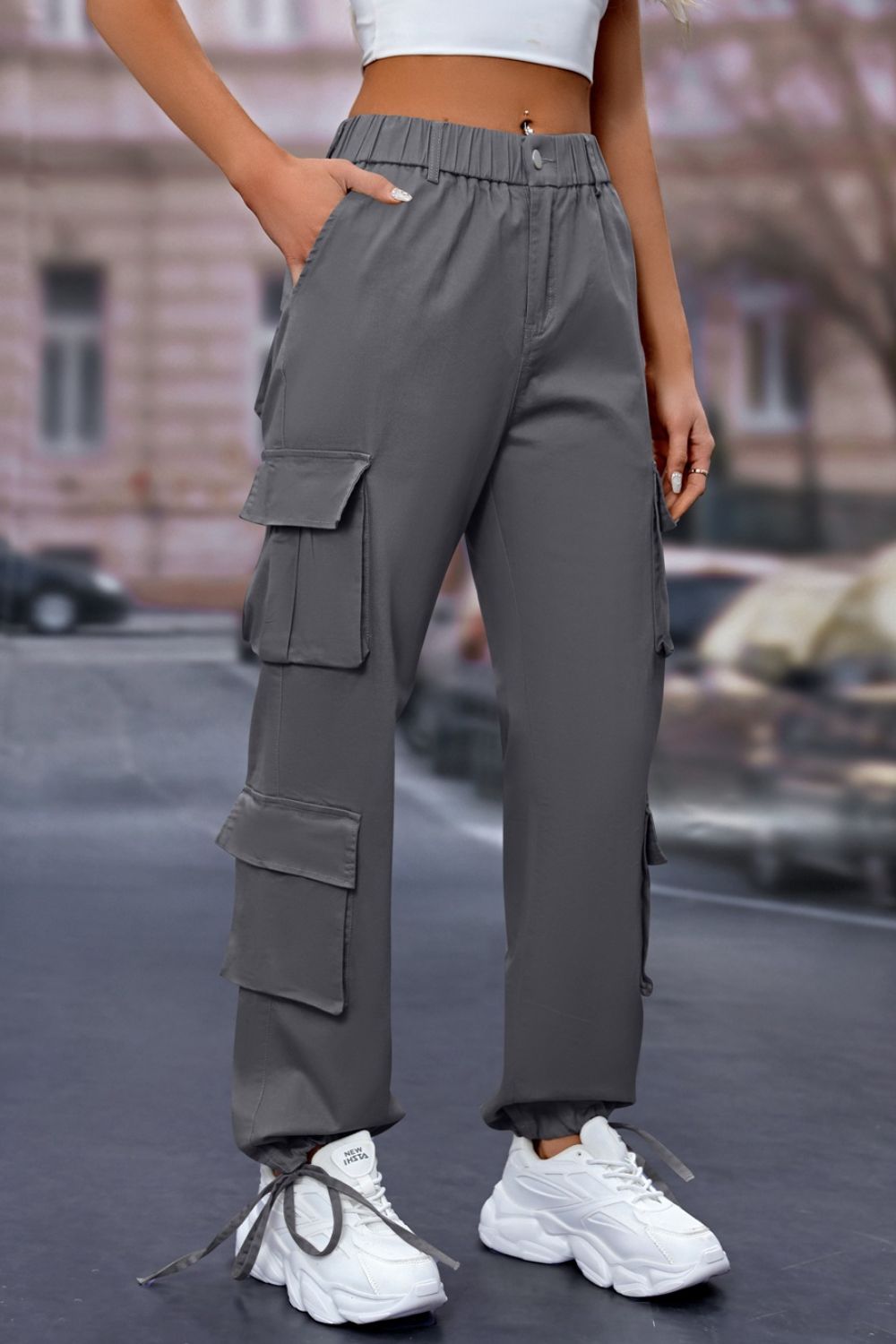 Elastic Waist Cargo Pants