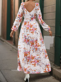 Slit Surplice Long Sleeve Maxi Dress