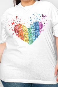 Rainbow Heart Graphic T-Shirt