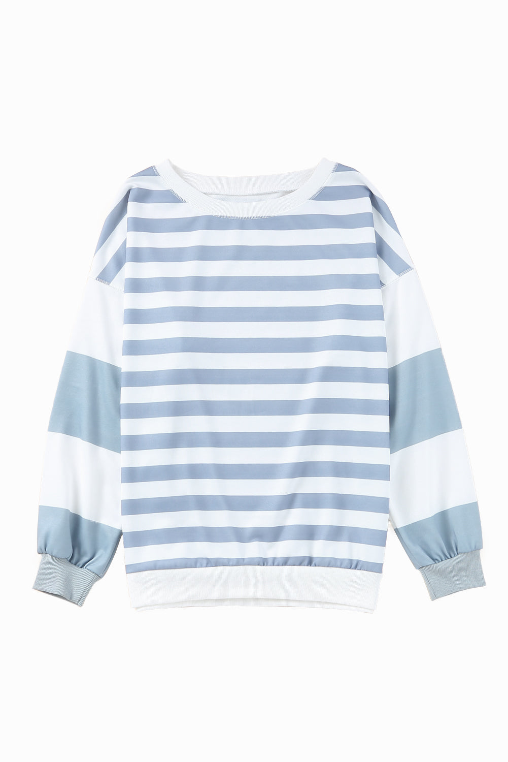 Striped Colorblock Casual Drop Shoulder Sweatshirt