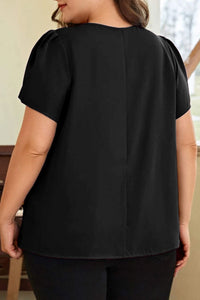 Round Neck Short Sleeve Blouse