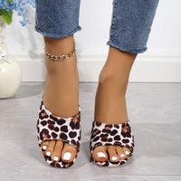 Leopard Block Suede Heels