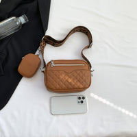 Stitching PU Leather Shoulder Bag