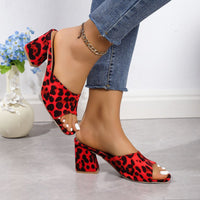 Leopard Block Suede Heels