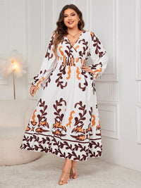 Honey Surplice Flounce Sleeve Dress