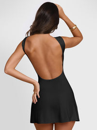 Backless Wide Strap Mini Dress