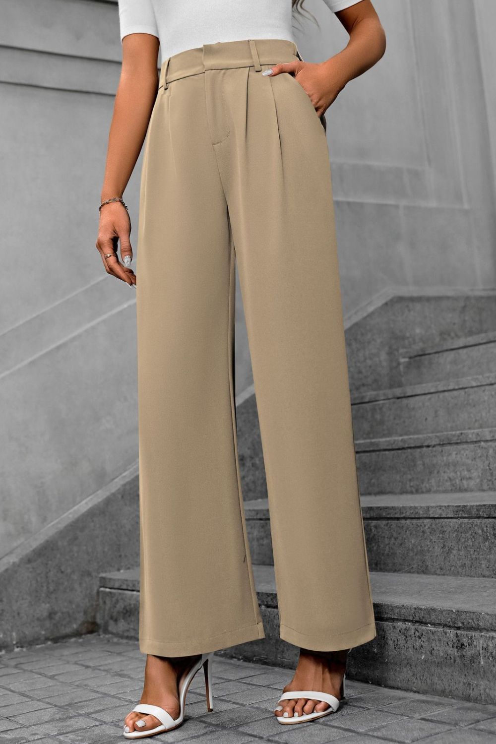 Pocketed High Waist Pants