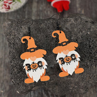 Wooden Gnomes Pumpkin Dangle Earrings