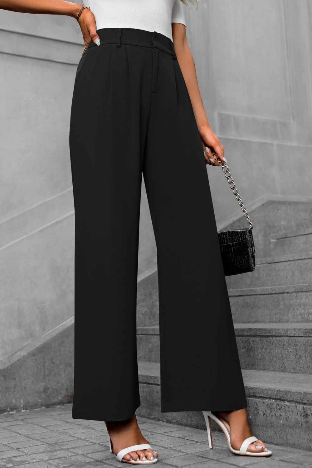 Pocketed High Waist Pants