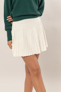 HYFVE High Waist Knit Pleated Flare Mini Skirt