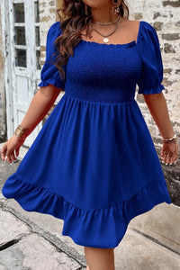 Smocked Short Sleeve Dress