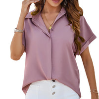 Camisa con cuello de ocio de temperamento de primavera