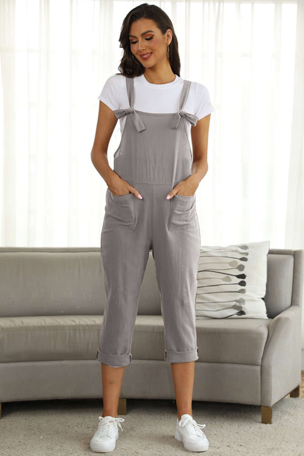 Full Size Square Neck Wide Strap Jumpsuit