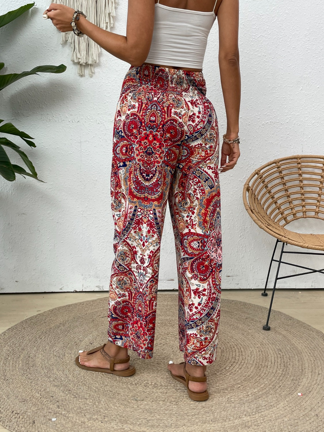 Printed Wide Leg Pants