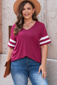 Striped V-Neck Tee Shirt