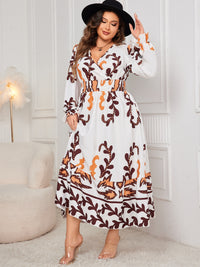 Honey Surplice Flounce Sleeve Dress