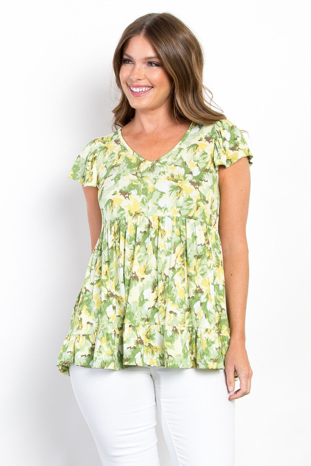 Floral Ruffled Babydoll Top