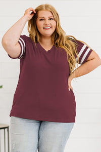 Striped V-Neck Tee Shirt