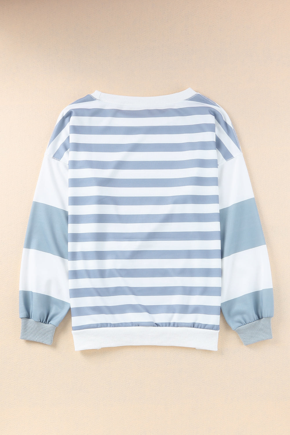 Striped Colorblock Casual Drop Shoulder Sweatshirt