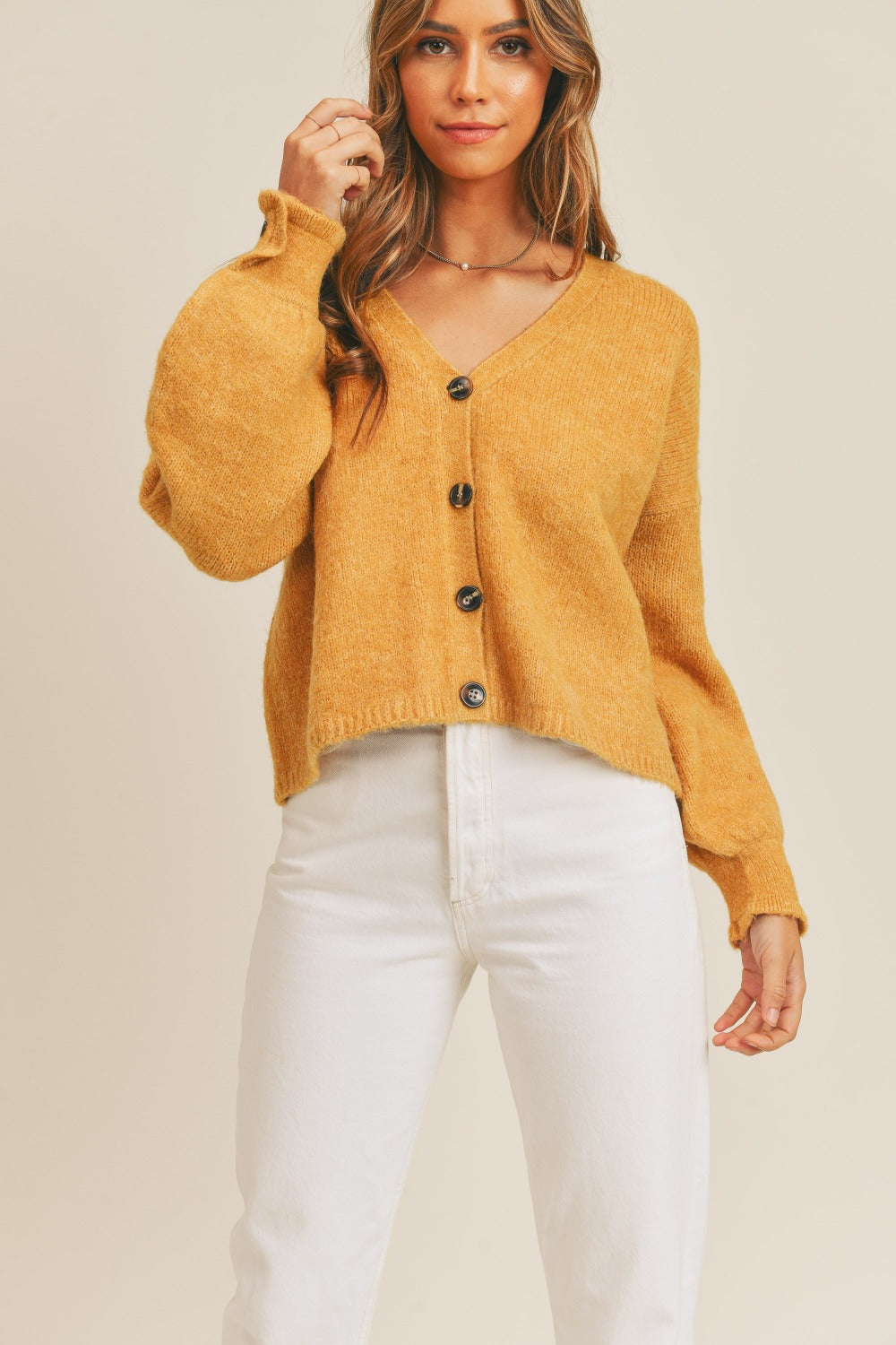 MABLE Long Sleeve Button Down Cardigan