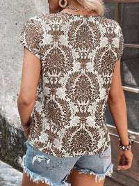 Regal Pattern Short Sleeve Blouse