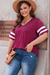 Striped V-Neck Tee Shirt