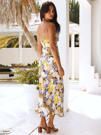 Printed Elegant Slip Midi Dress