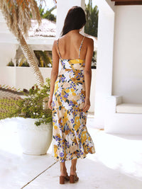 Printed Elegant Slip Midi Dress