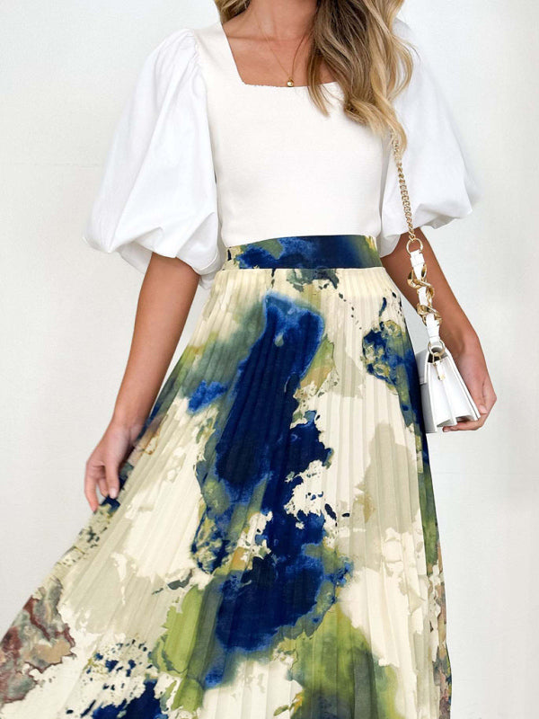 Draped A-line Skirt