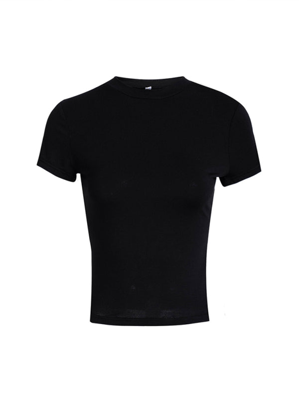 Y2K Solid Slimming T-shirt