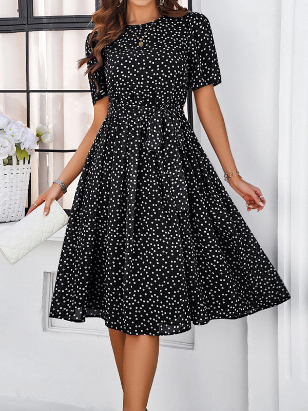 Elegant Casual Polka Dot Dress