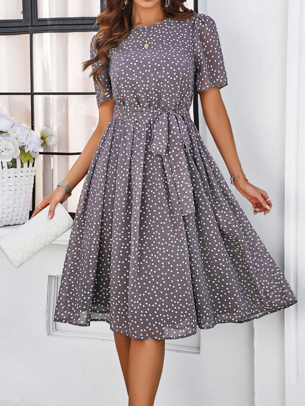 Elegant Casual Polka Dot Dress