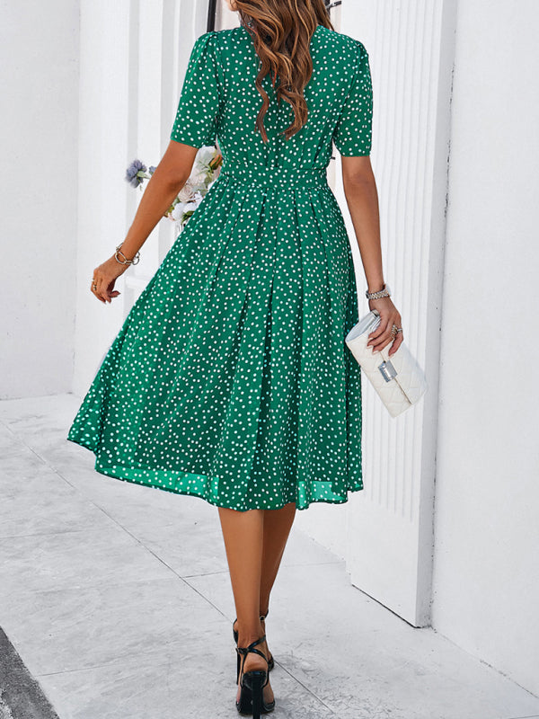 Elegant Casual Polka Dot Dress