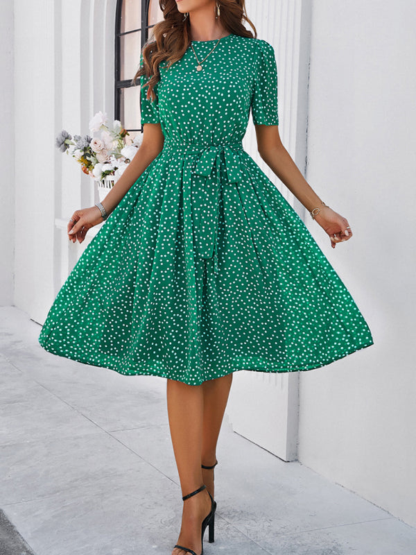 Elegant Casual Polka Dot Dress