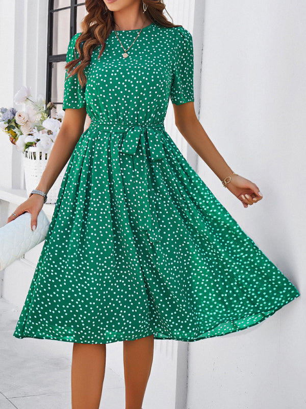 Elegant Casual Polka Dot Dress