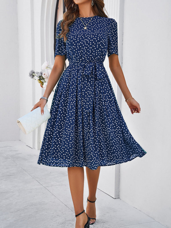 Elegant Casual Polka Dot Dress