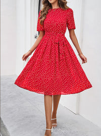 Elegant Casual Polka Dot Dress