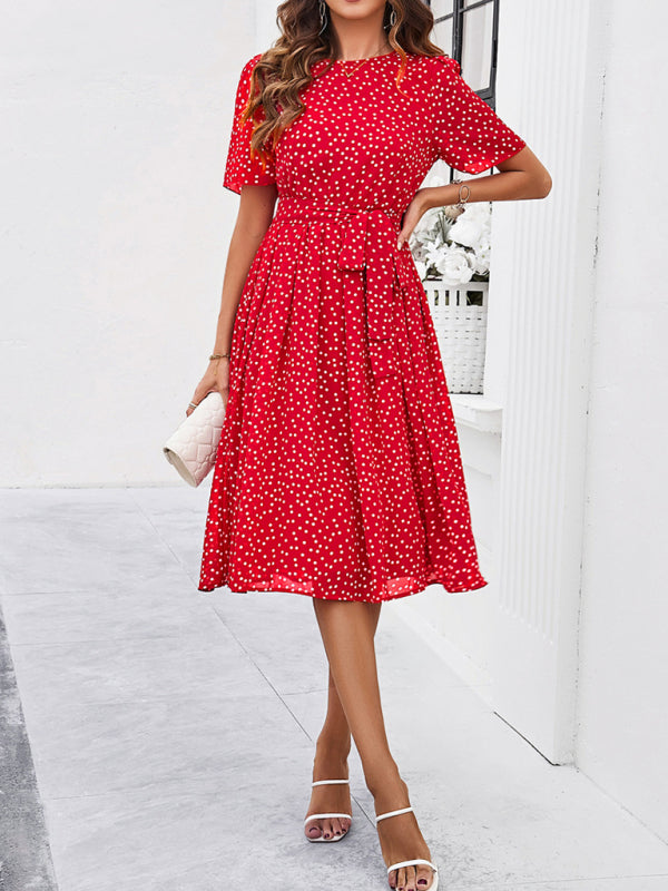 Elegant Casual Polka Dot Dress