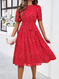 Elegant Casual Polka Dot Dress