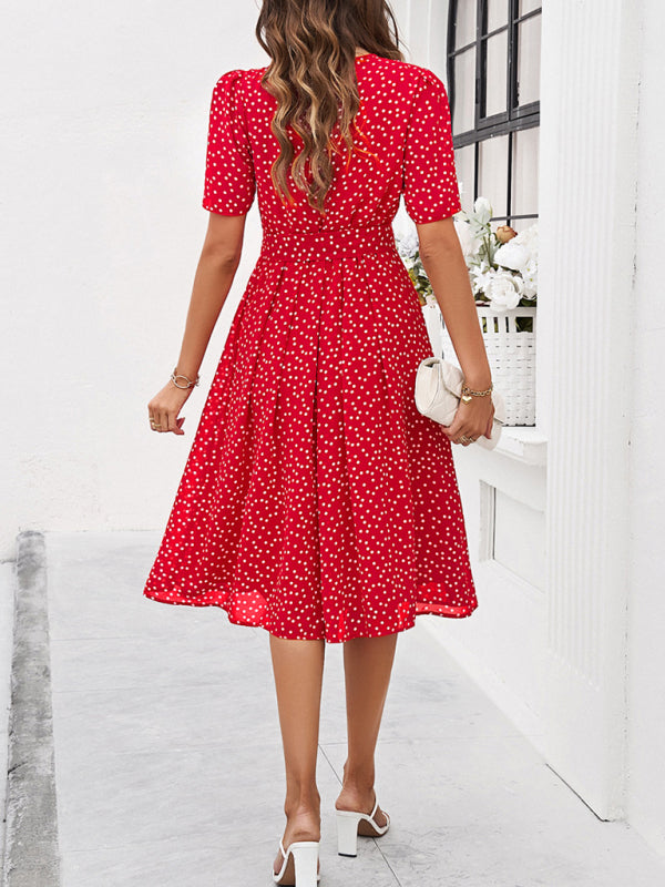 Elegant Casual Polka Dot Dress