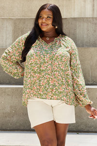 Balloon Sleeve Floral Blouse