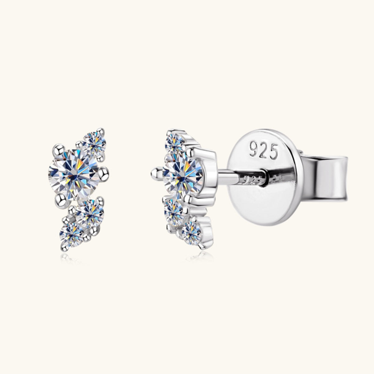 Sterling Silver Moissanite Stud Earrings