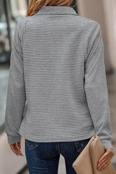 Quarter Zip Long Sleeve T-Shirt