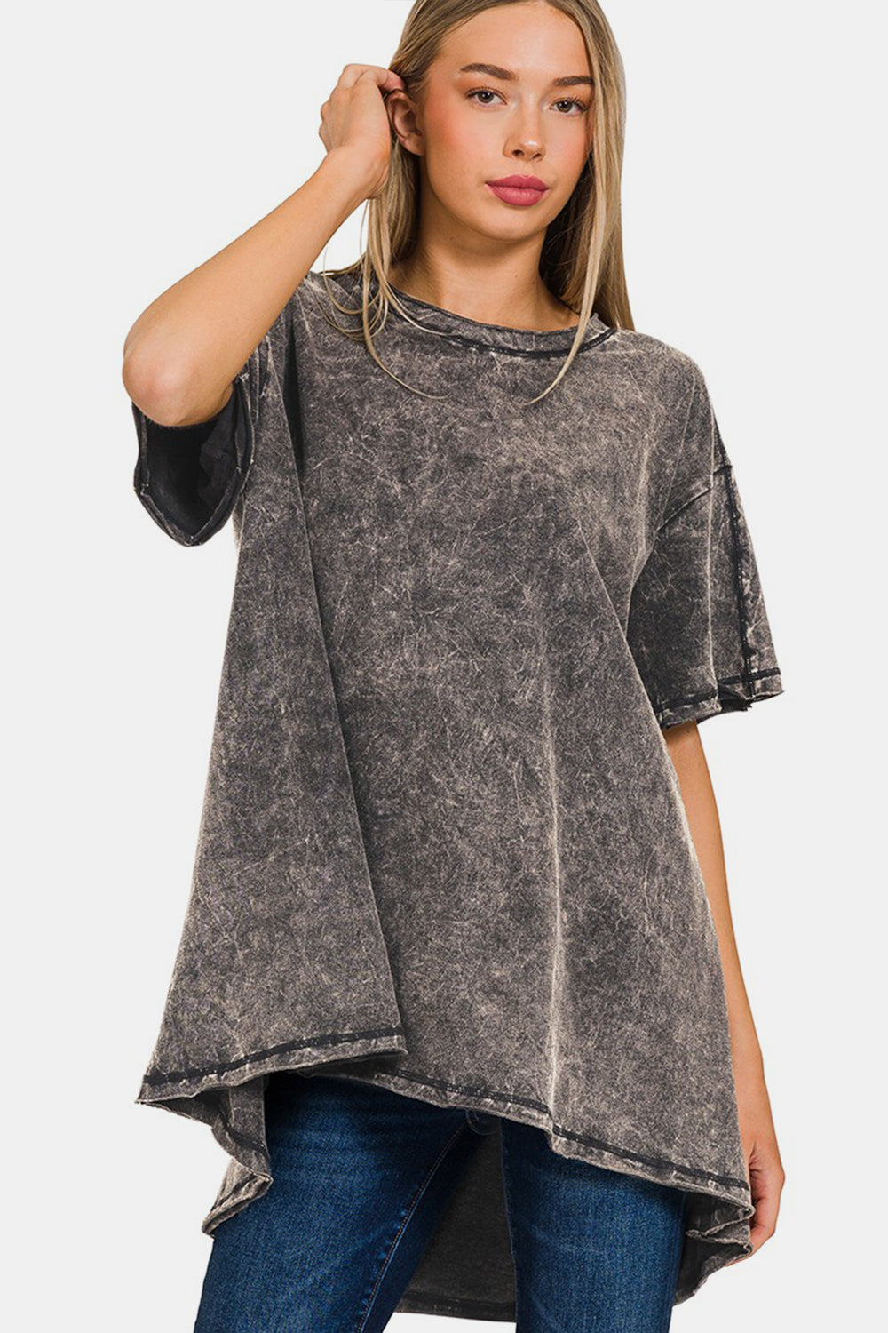 Zenana Round Neck Dropped Shoulder T-shirt