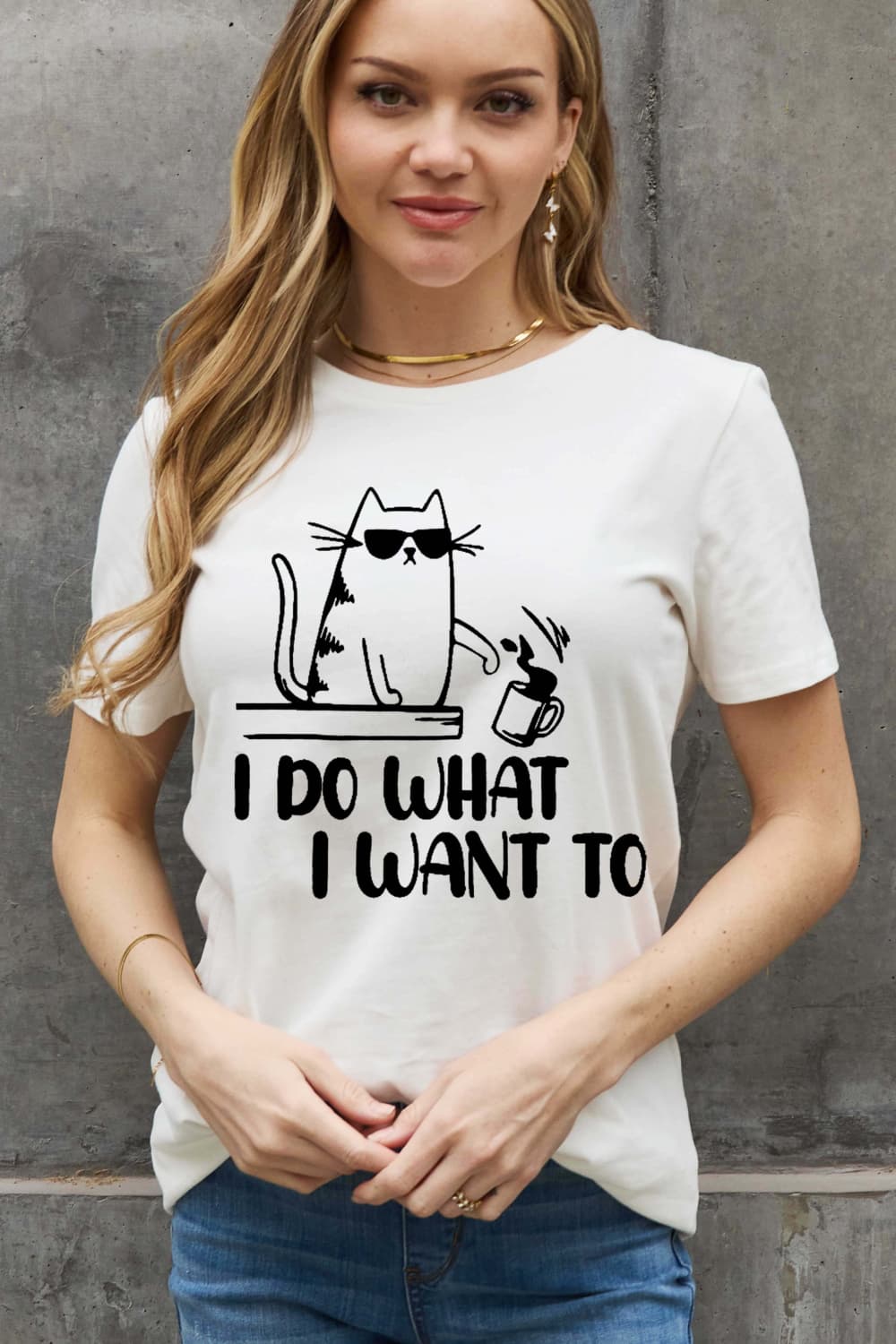 Simply Love I DO WHAT I WANT TO Graphic Cotton Tee