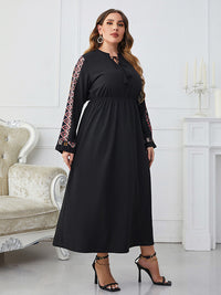 Plus Size Printed Long Sleeve Dress